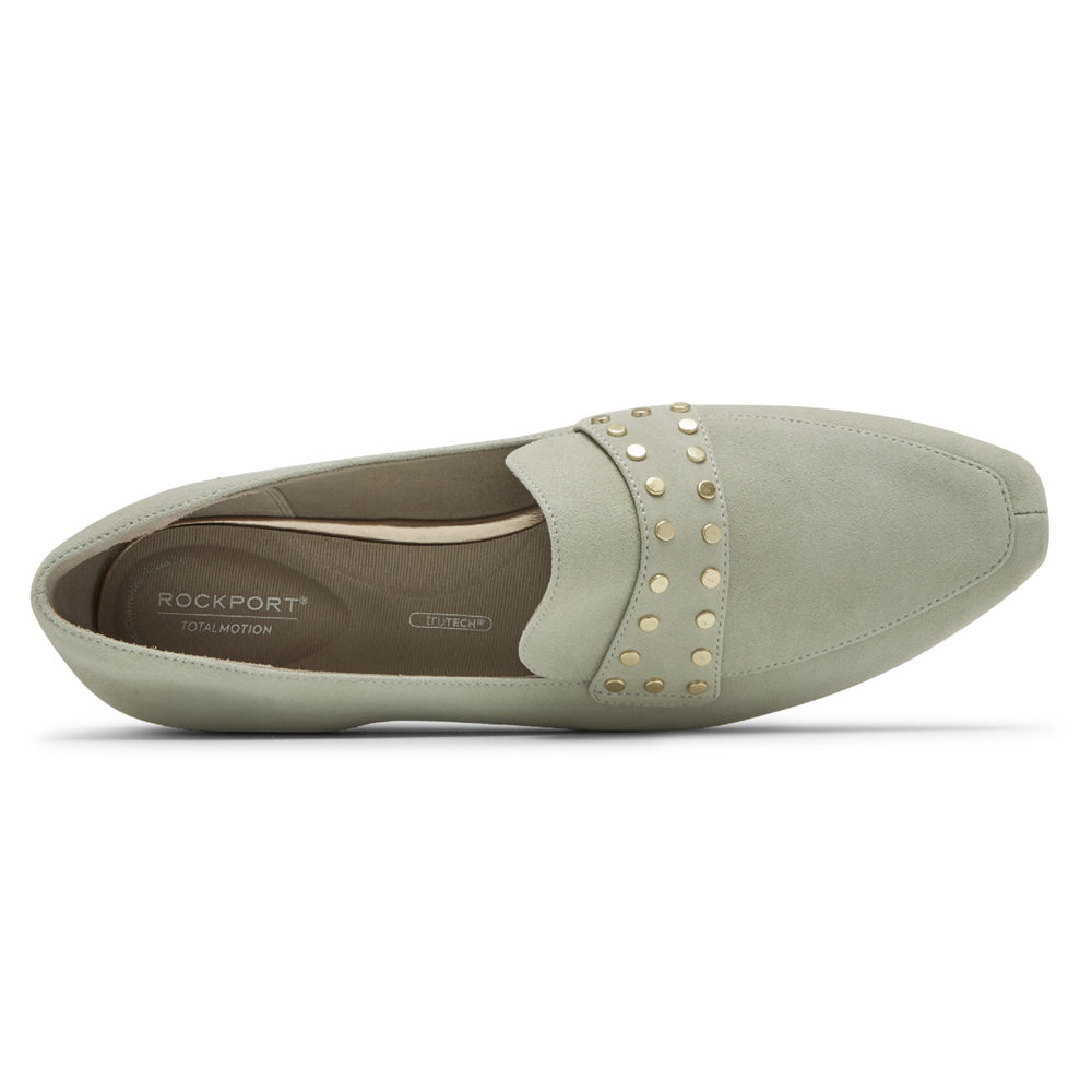 Rockport Loafers For Womens Olive - Total Motion Laylani Studded - VY5089632